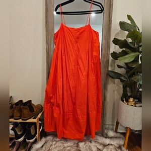 Free People Struttin Midi Dress - Tangerine Tango - M